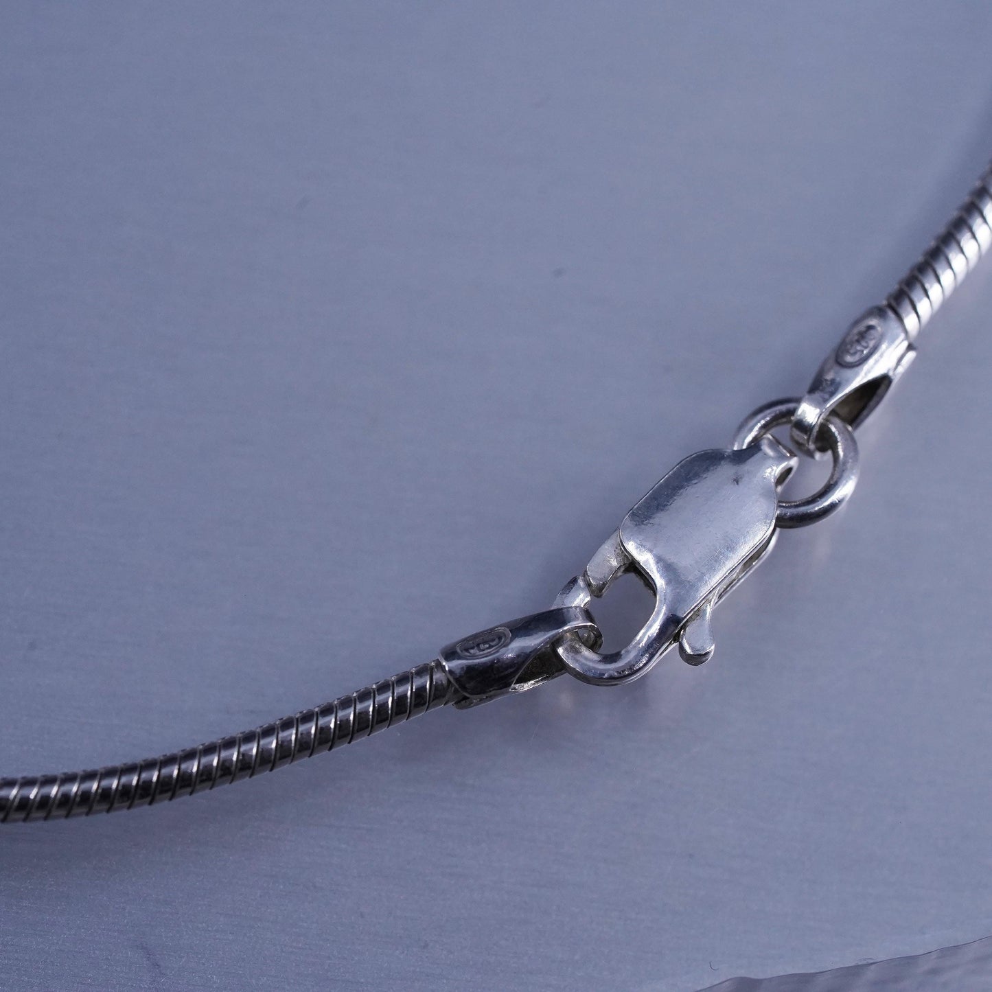 20” 1mm, vintage Italy Sterling 925 silver snake chain necklace