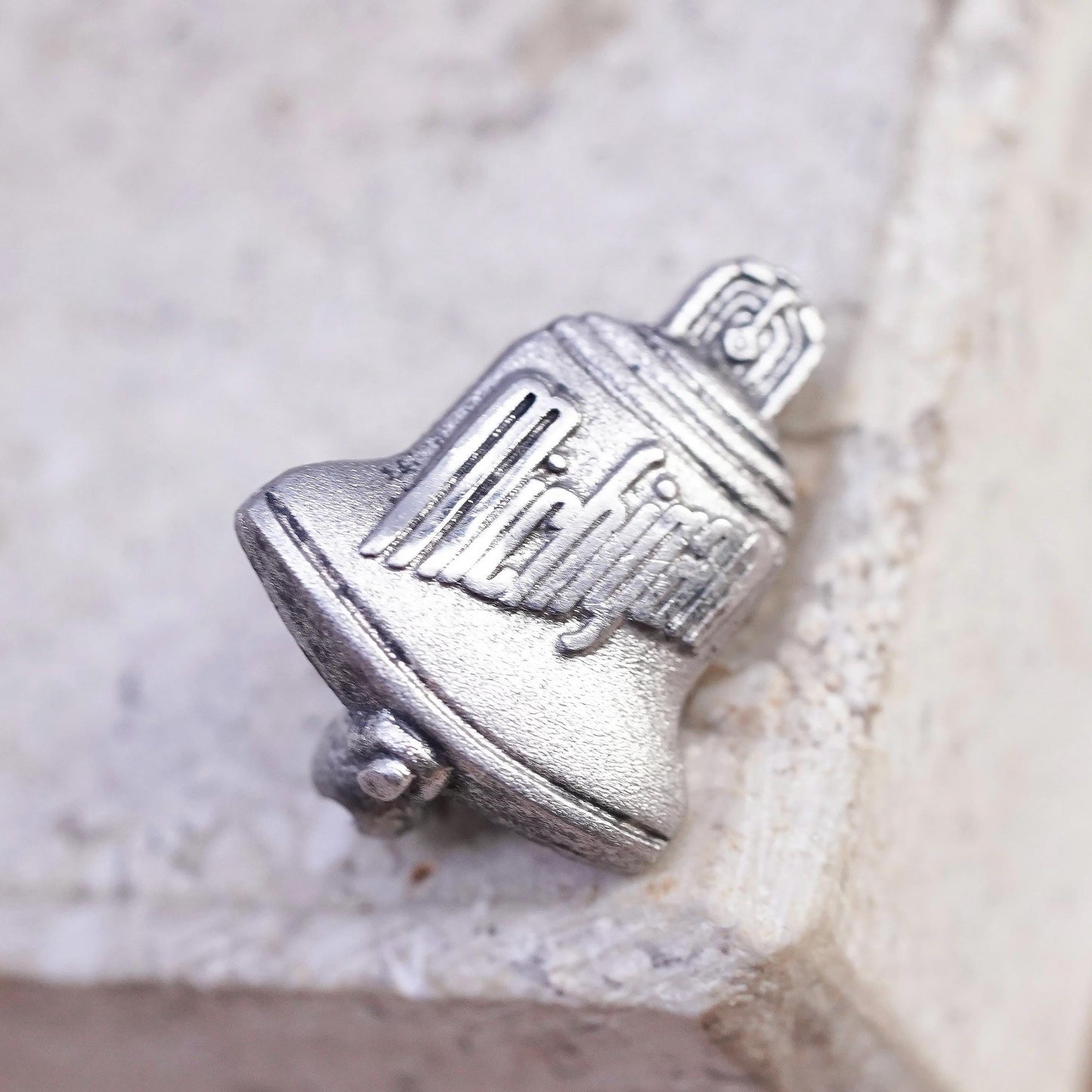 Vintage Sterling 925 Silver Michigan bell lapel pin