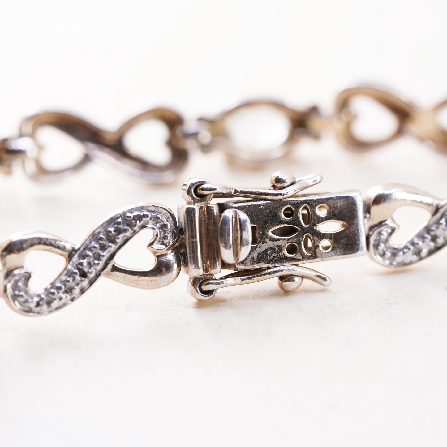 7.5”, vermeil gold sterling 925 silver tennis bracelet, peridot citrine topaz