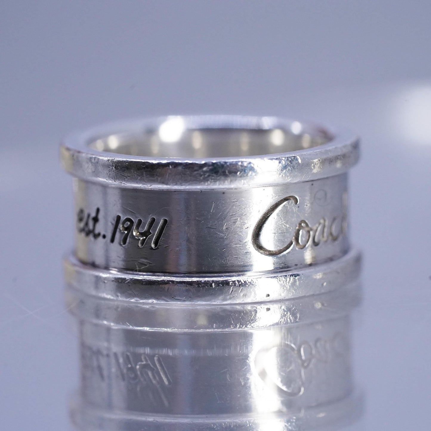 Size 6, vintage Coach Est 1941 Sterling 925 silver statement ring, band