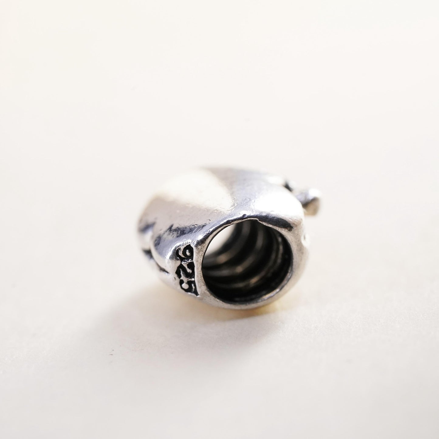 Vintage sterling silver Apple charm, 925 bead pendant