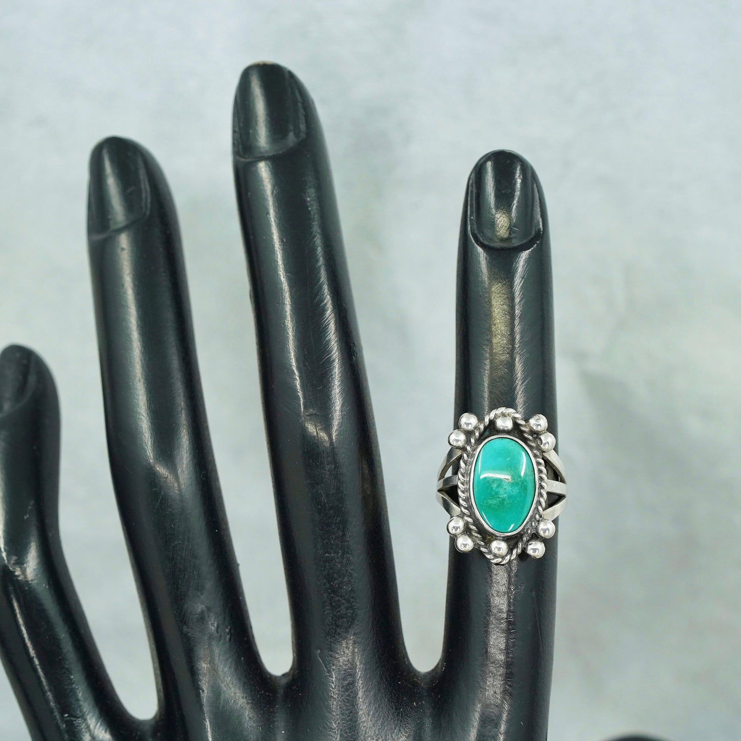 Size 3.5, Native American navajo Sterling 925 silver handmade ring turquoise