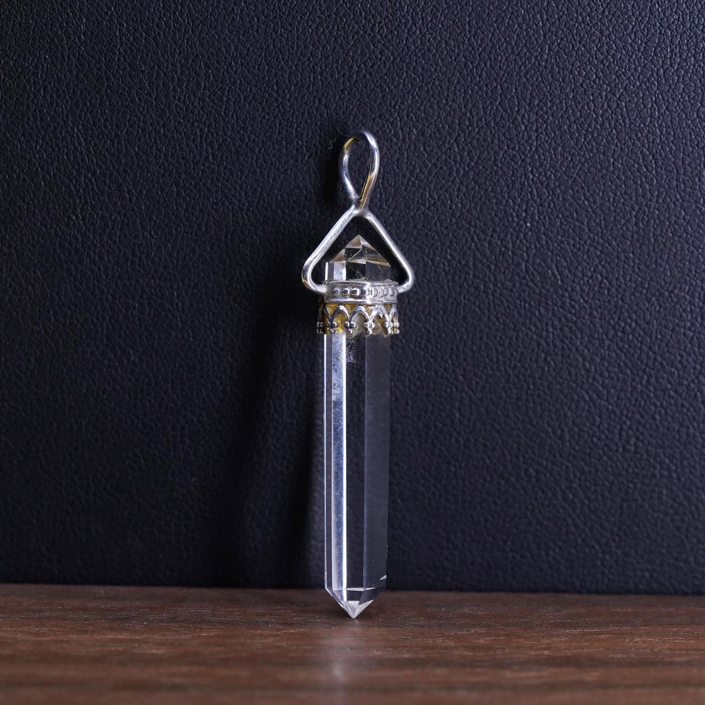 Vintage sterling 925 silver handmade healing crystal pendant
