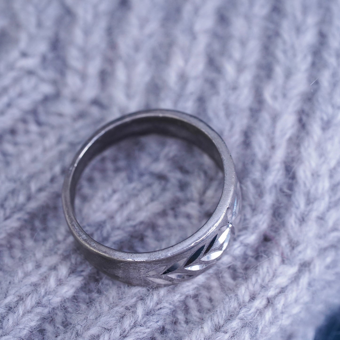 Size 6, vintage Sterling silver ring, southwestern 925 stackable textured band