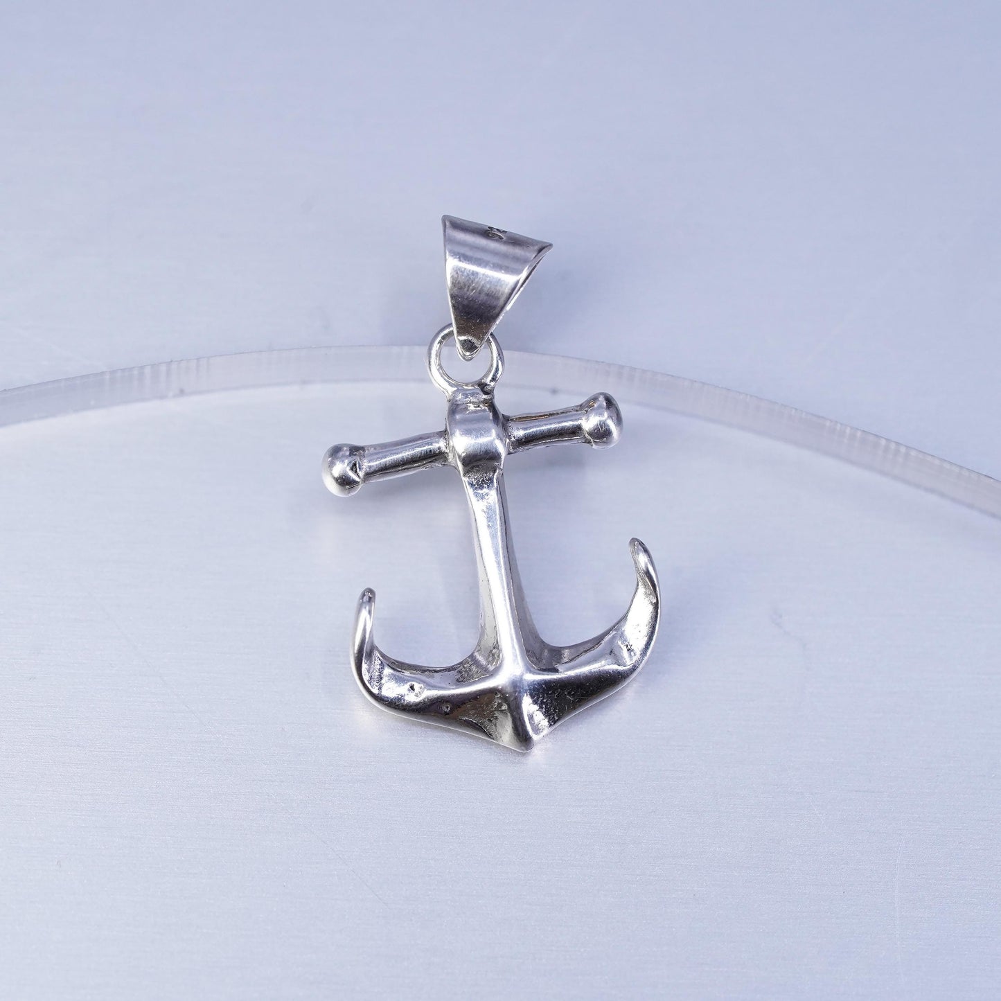 Vintage Italian Sterling 925 silver anchor pendant, stamped 925