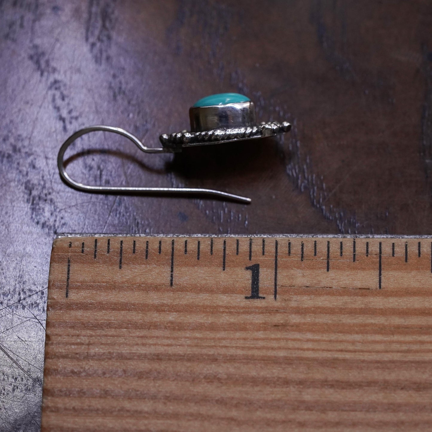 Southwestern sterling silver 925 handmade single earring with turquoise