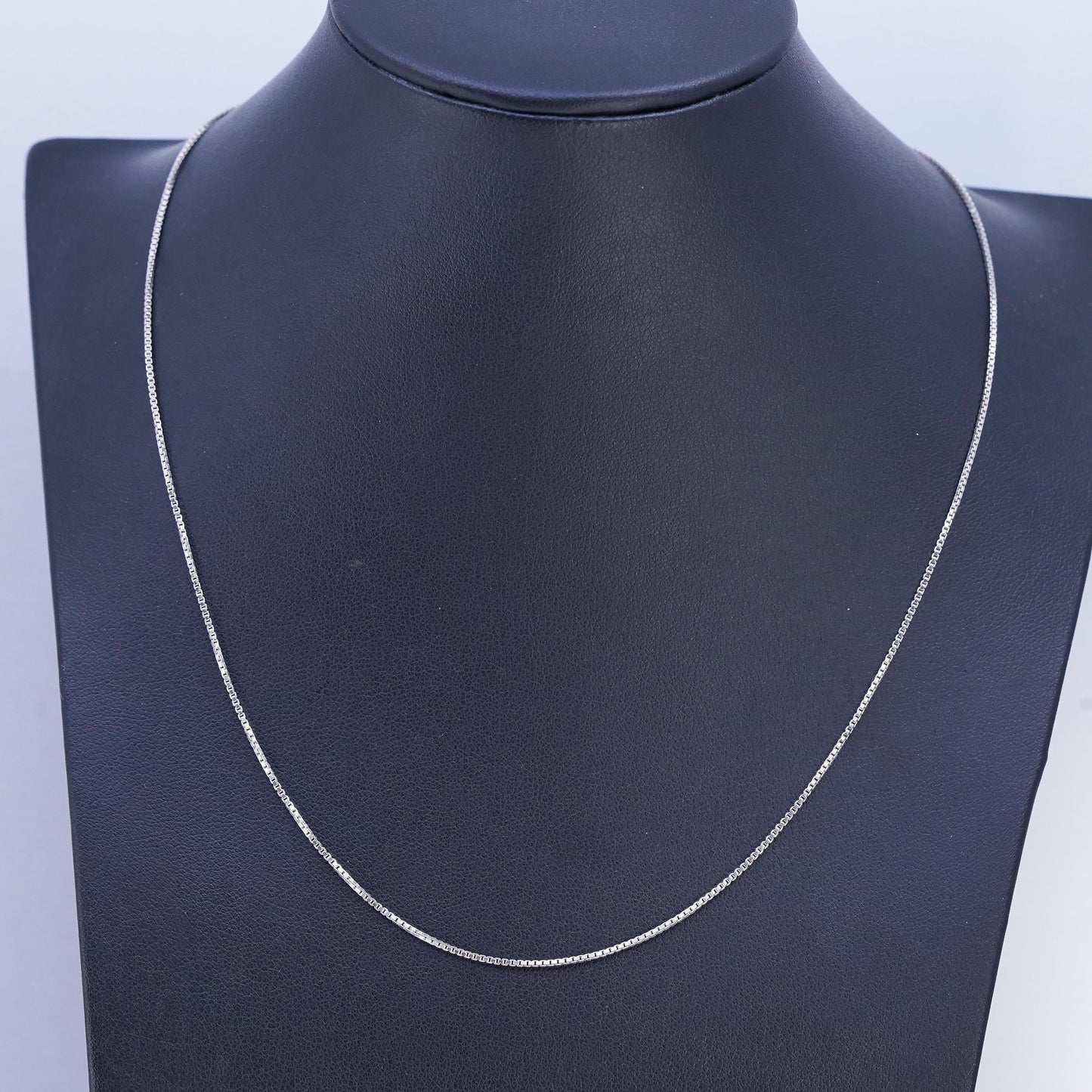18" 1mm, vintage Italian 925 silver box chain necklace