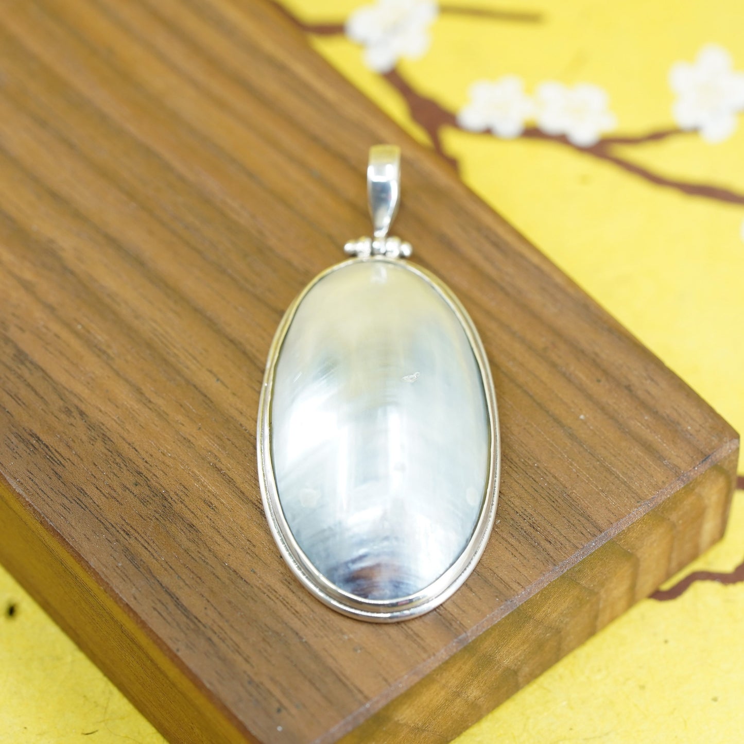 Vintage southwestern Sterling silver 925 handmade charm with pearl