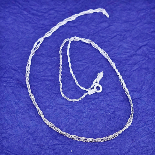 24”, 1.6mm, Sterling 925 silver handmade necklace, 925 twisted curb link chain