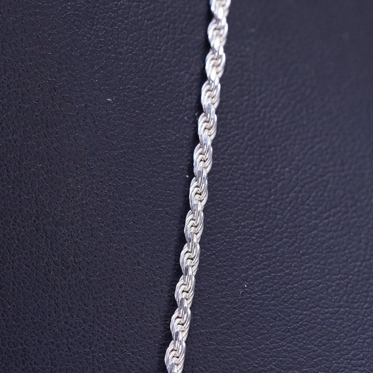 30”, 2mm, vintage Sterling silver handmade necklace, 925 rope chain
