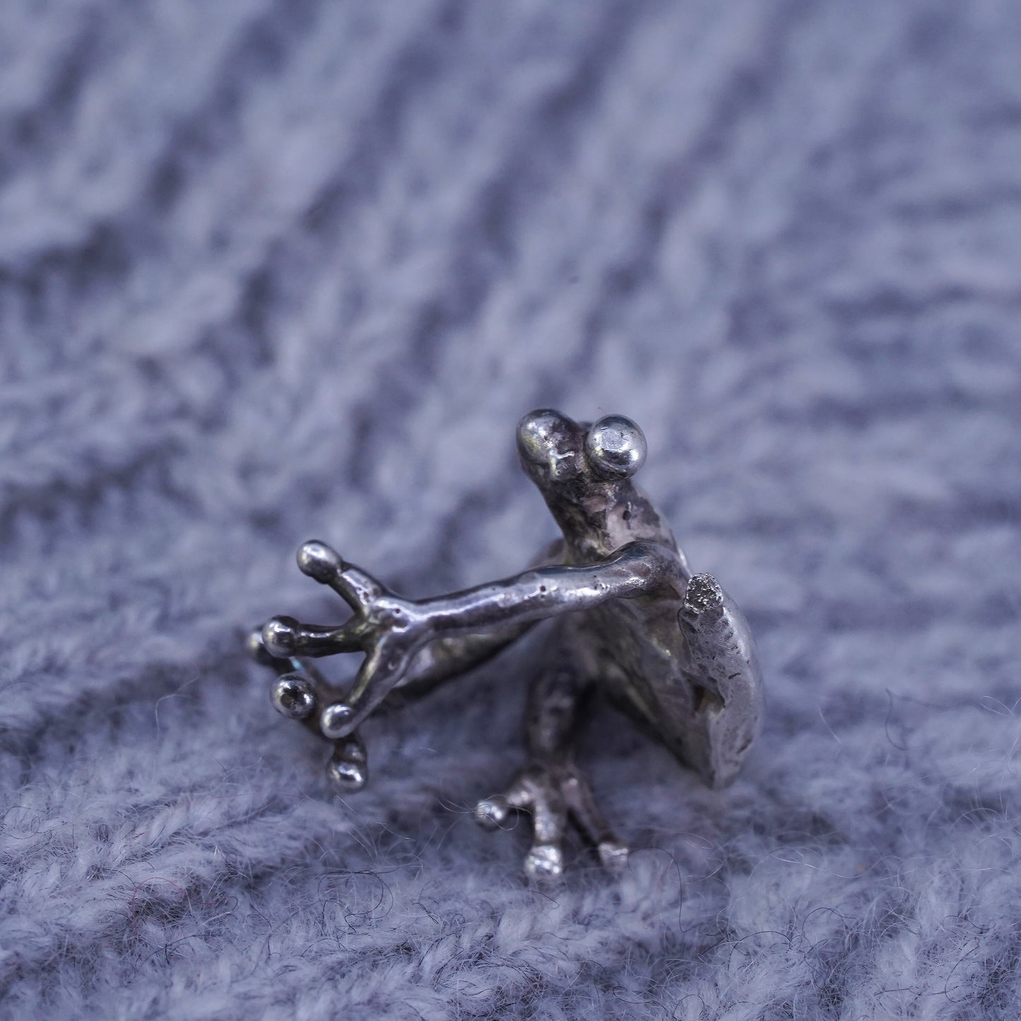 Vintage Sterling 925 silver earring, frog ear cuff