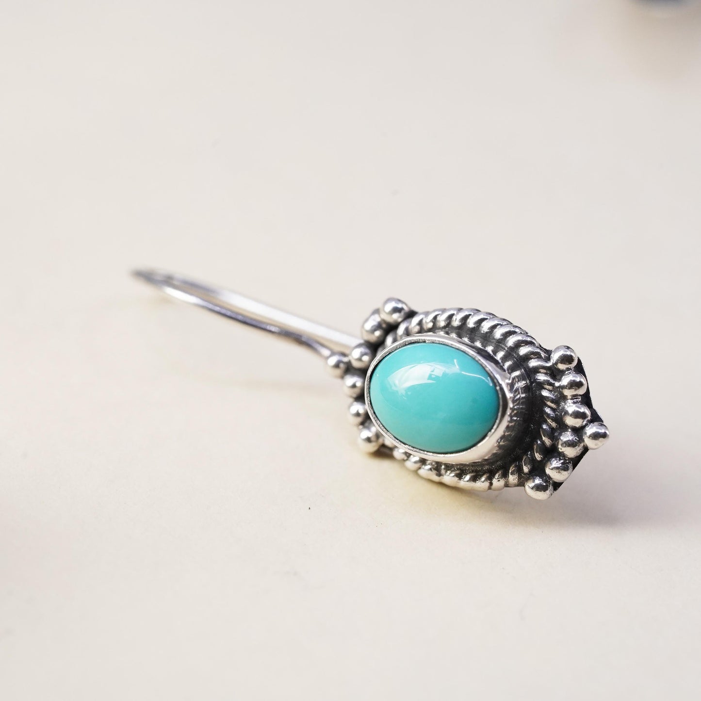 Southwestern sterling silver 925 handmade single earring with turquoise