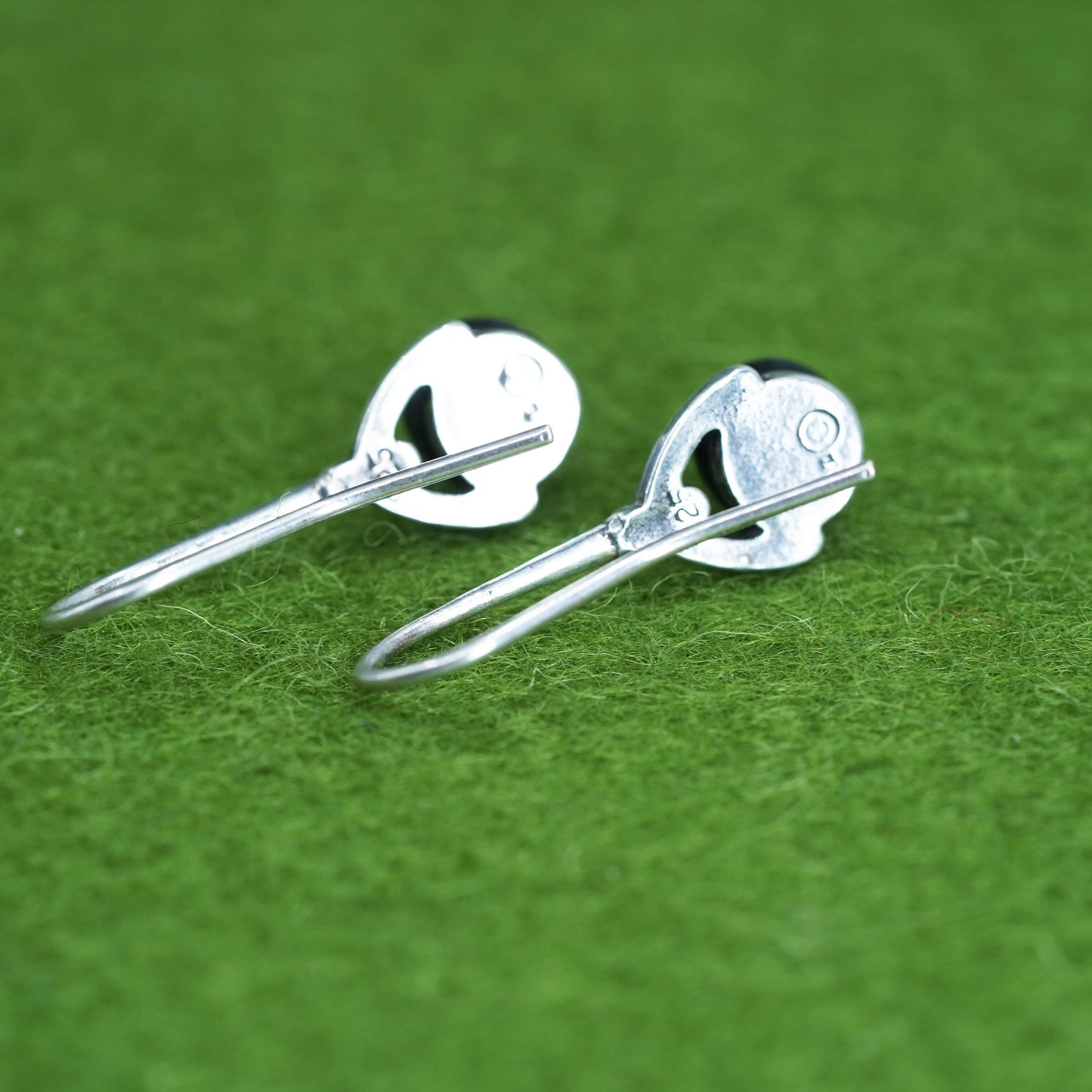 Vintage Sterling silver handmade earrings, 925 hooks with foiled artisan glass beads