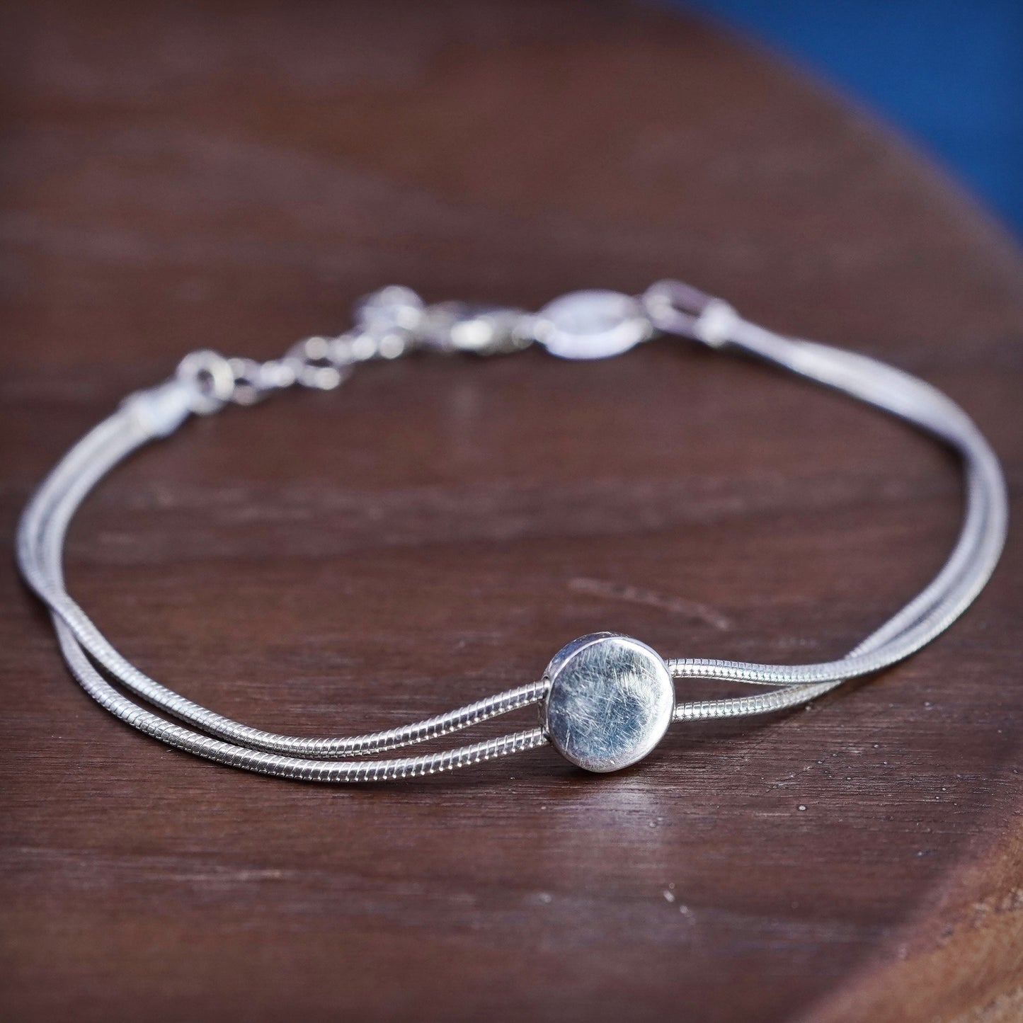 6.5+1”, Dyadema Sterling silver handmade bracelet, 925 double snake chain