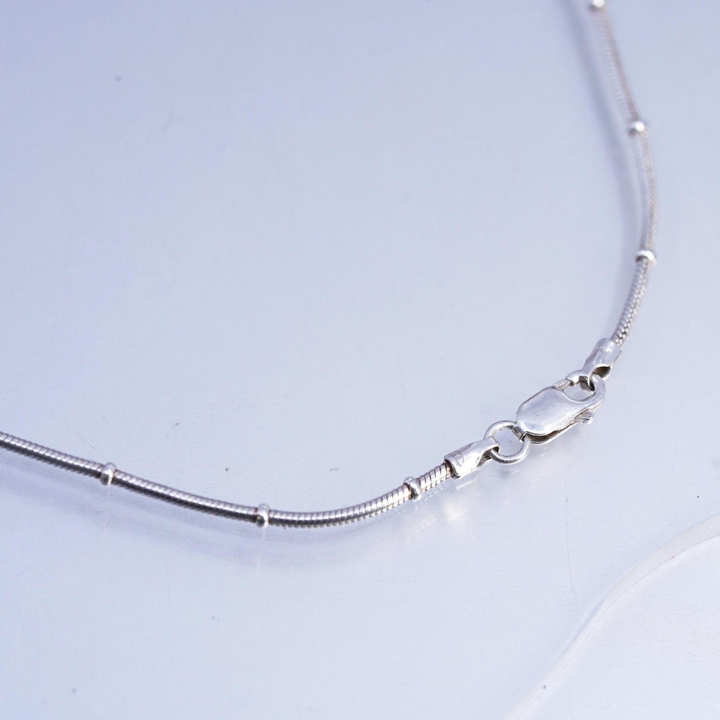 11", vintage Italian Sterling 925 silver circle bracelet anklet with beads