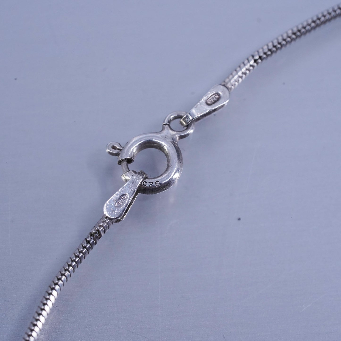 20” 1mm, vintage Italy Sterling 925 silver snake chain necklace