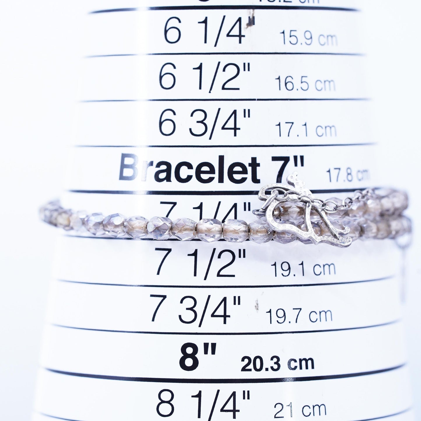 7.25" Crystal 925 Sterling Silver Donna Dressler Wrap Bracelet Bangle butterfly