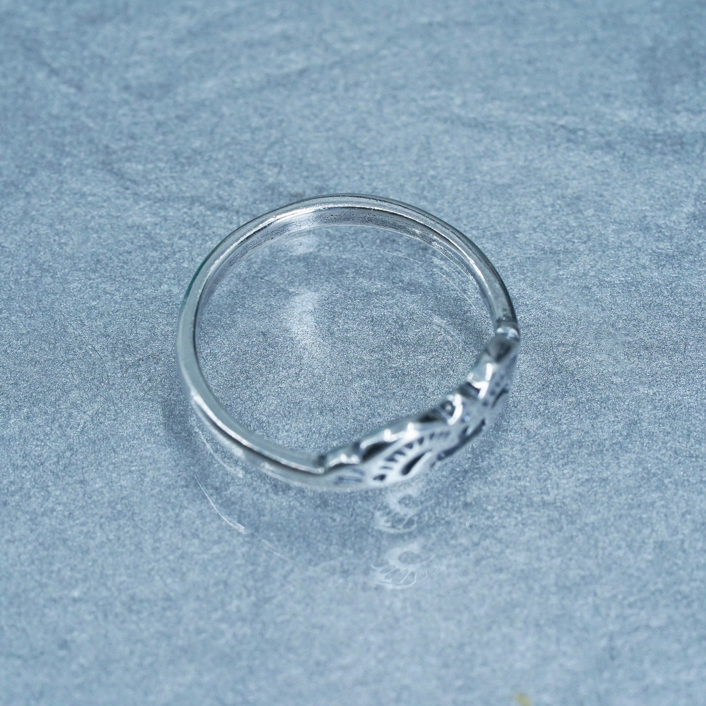 Size 6, Native American southwestern Sterling 925 silver ring, stackable band