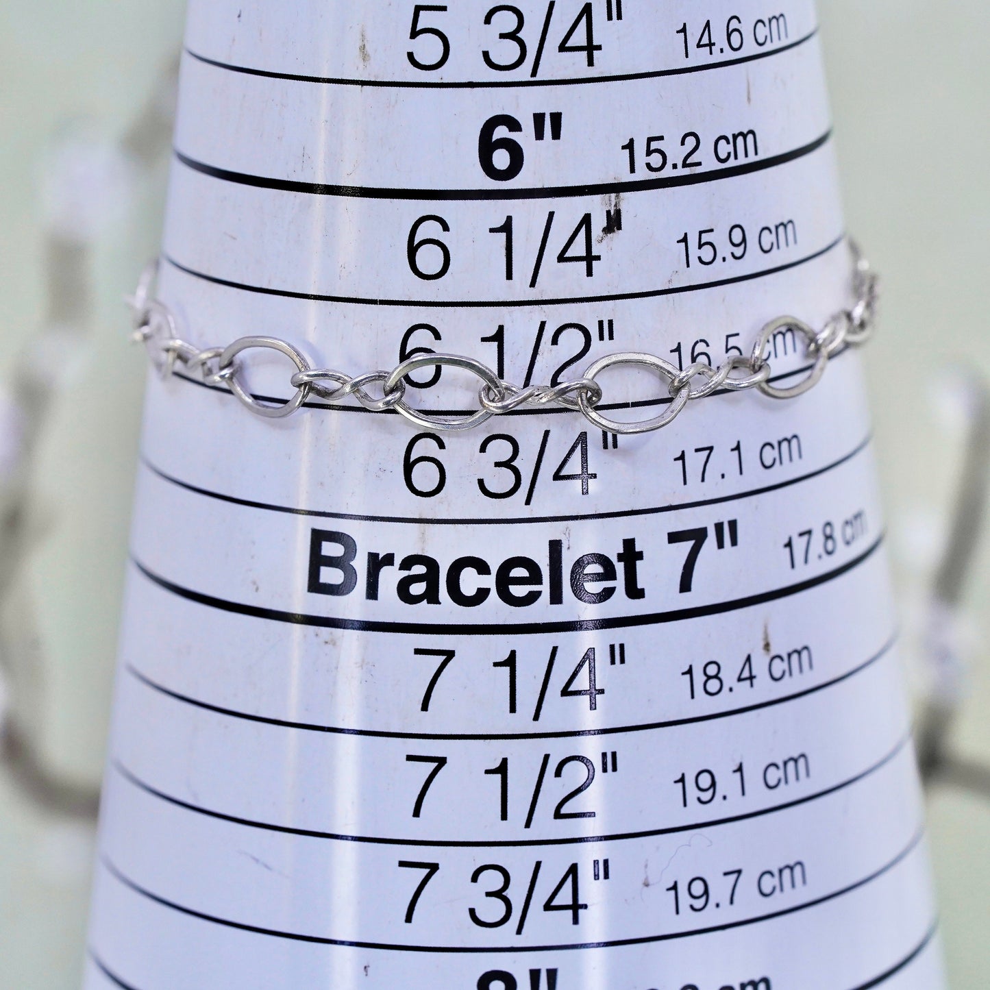 6.5”, 7mm, Vintage sterling 925 silver twisted curb bracelet