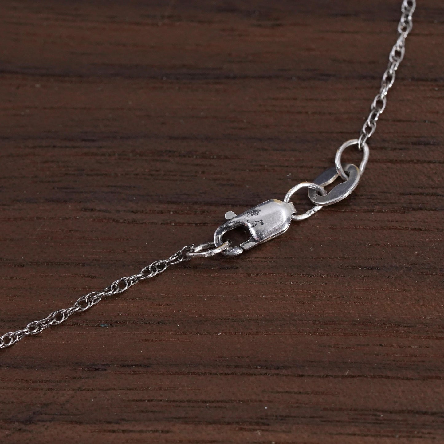 18” sterling silver 925 Singapore rope necklace circle disc pendant onyx