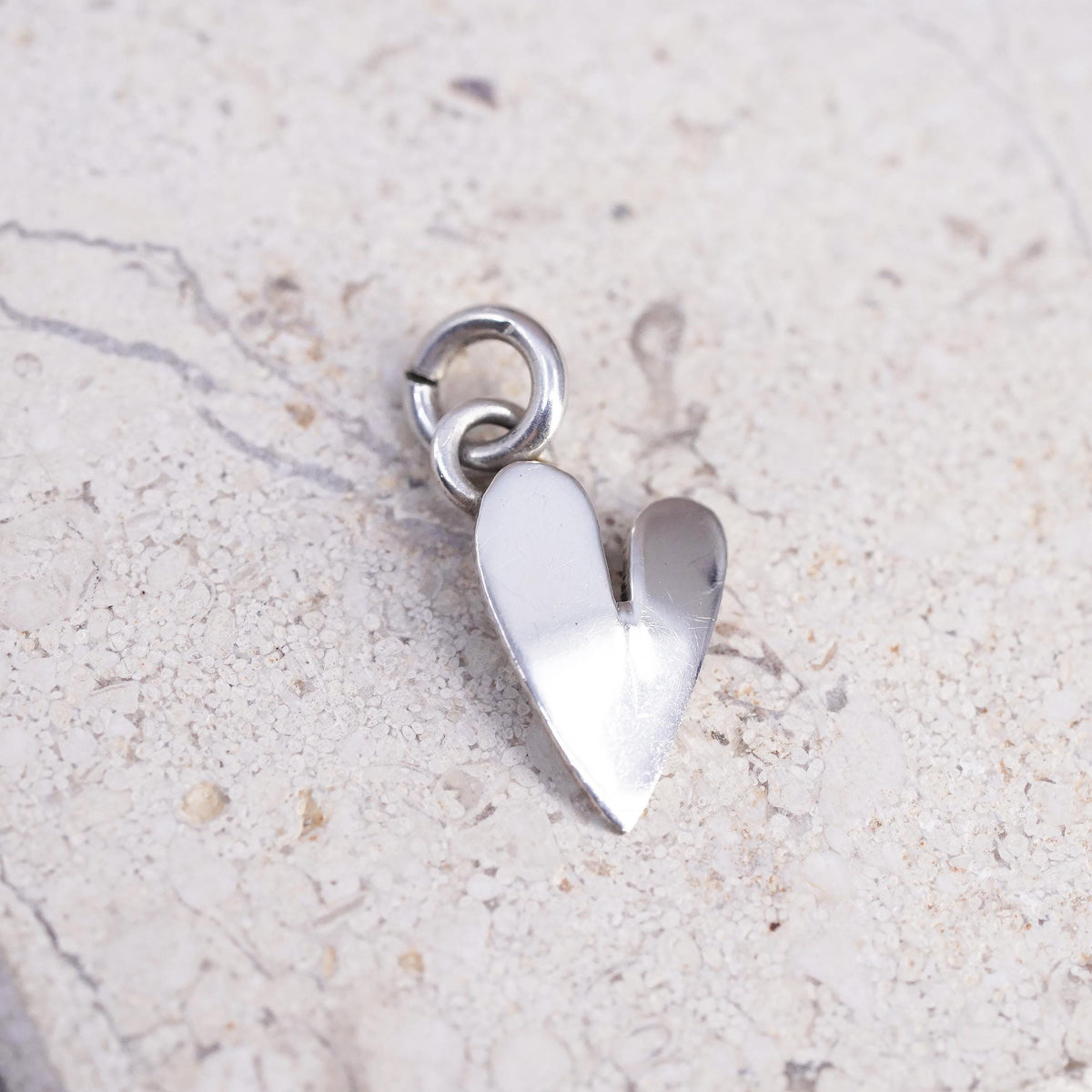Vintage Far Fetched Sterling silver handmade pendant, 925 heart charm
