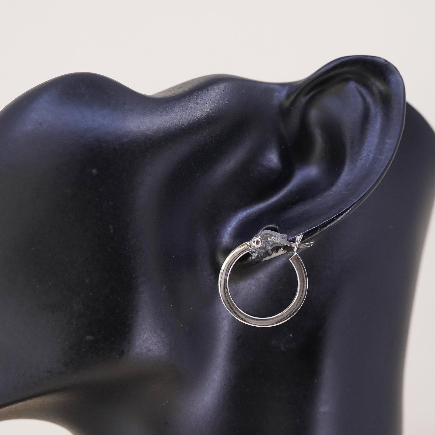 0.75", Vintage sterling silver loop single earring, fashion primitive hoop