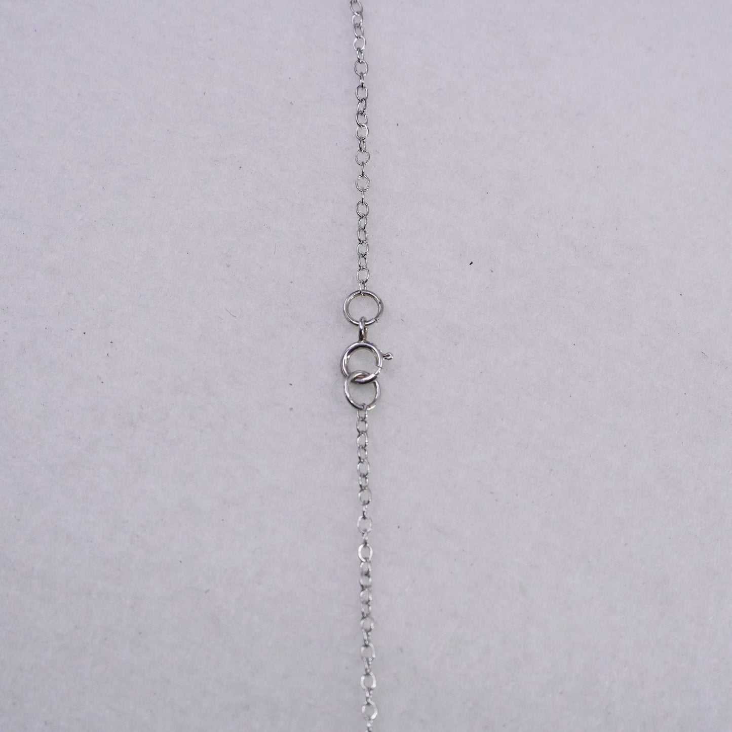 19”, VTG Italy Sterling 925 silver circle chain necklace with heart ECG graph