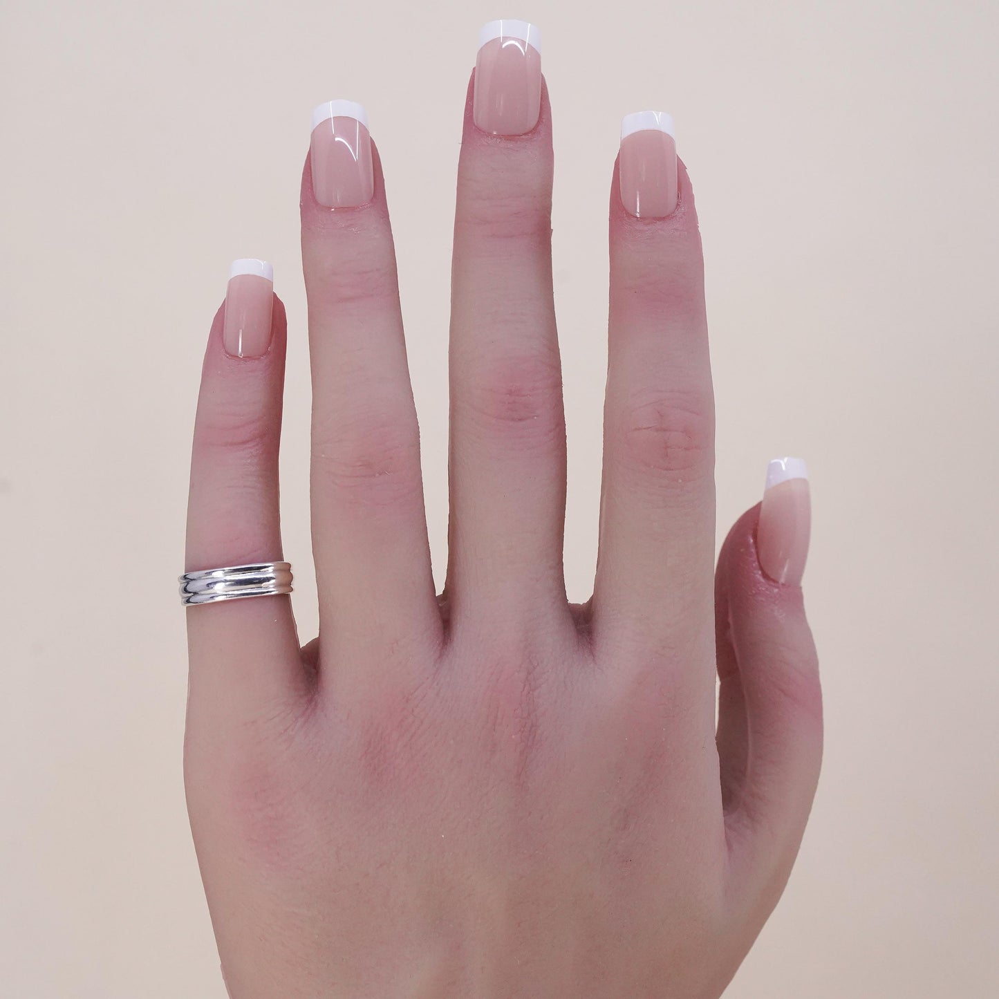 Size 3.25, vintage sterling silver handmade ring, 925 ribbed band