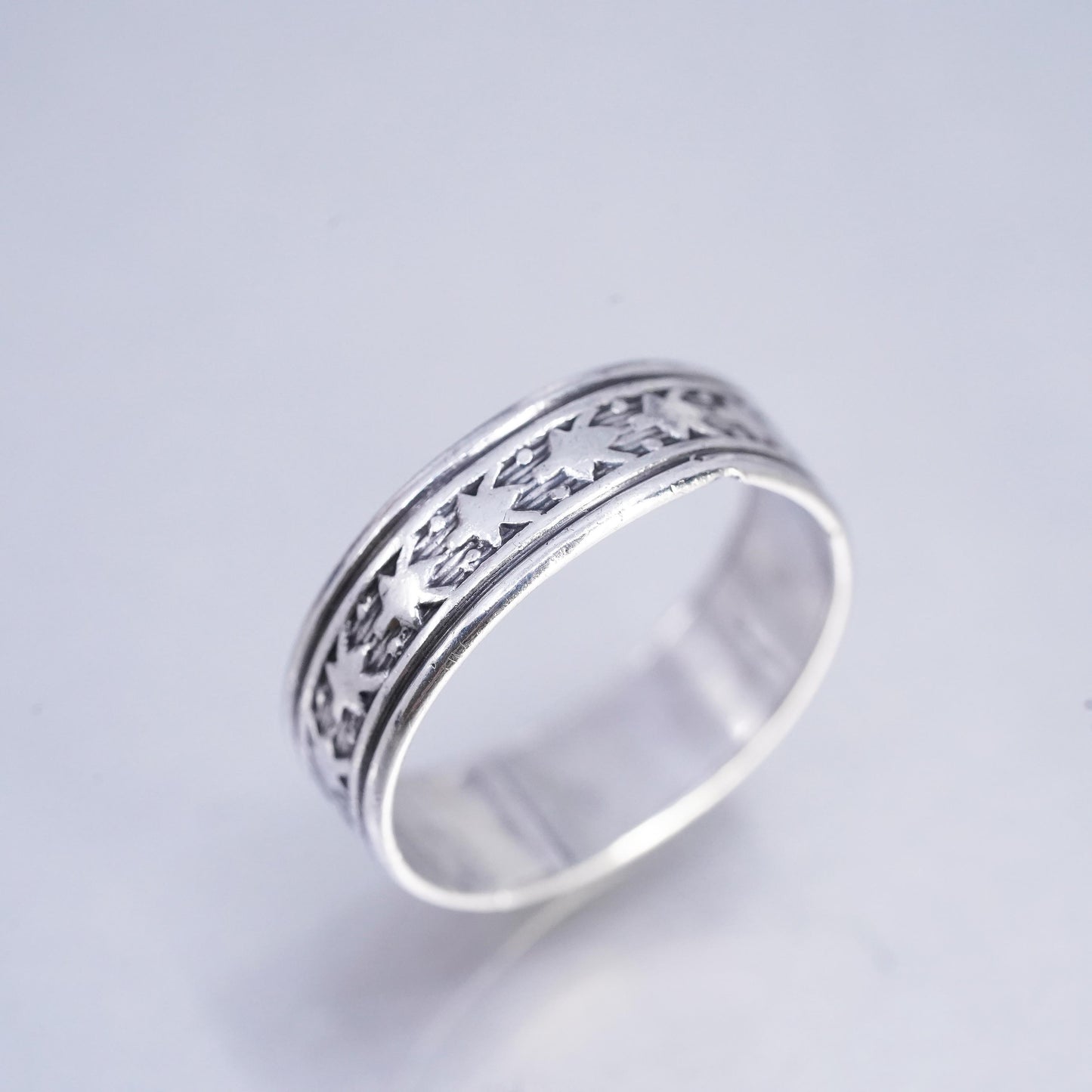 Size 5.25, VTG southwestern Uncas Silver Co Sterling 925 silver ring, band