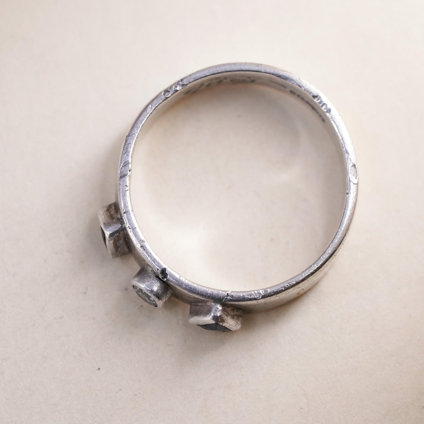 Size 4.5, Tito’s Sterling 925 silver pinky ring genuine diamond, sapphire