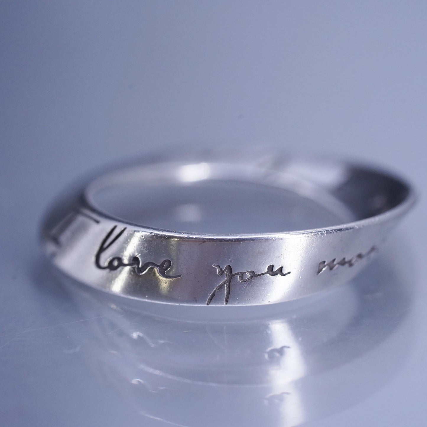 DVB sterling silver pendant, 925 infinity loop circle charm “I love you”