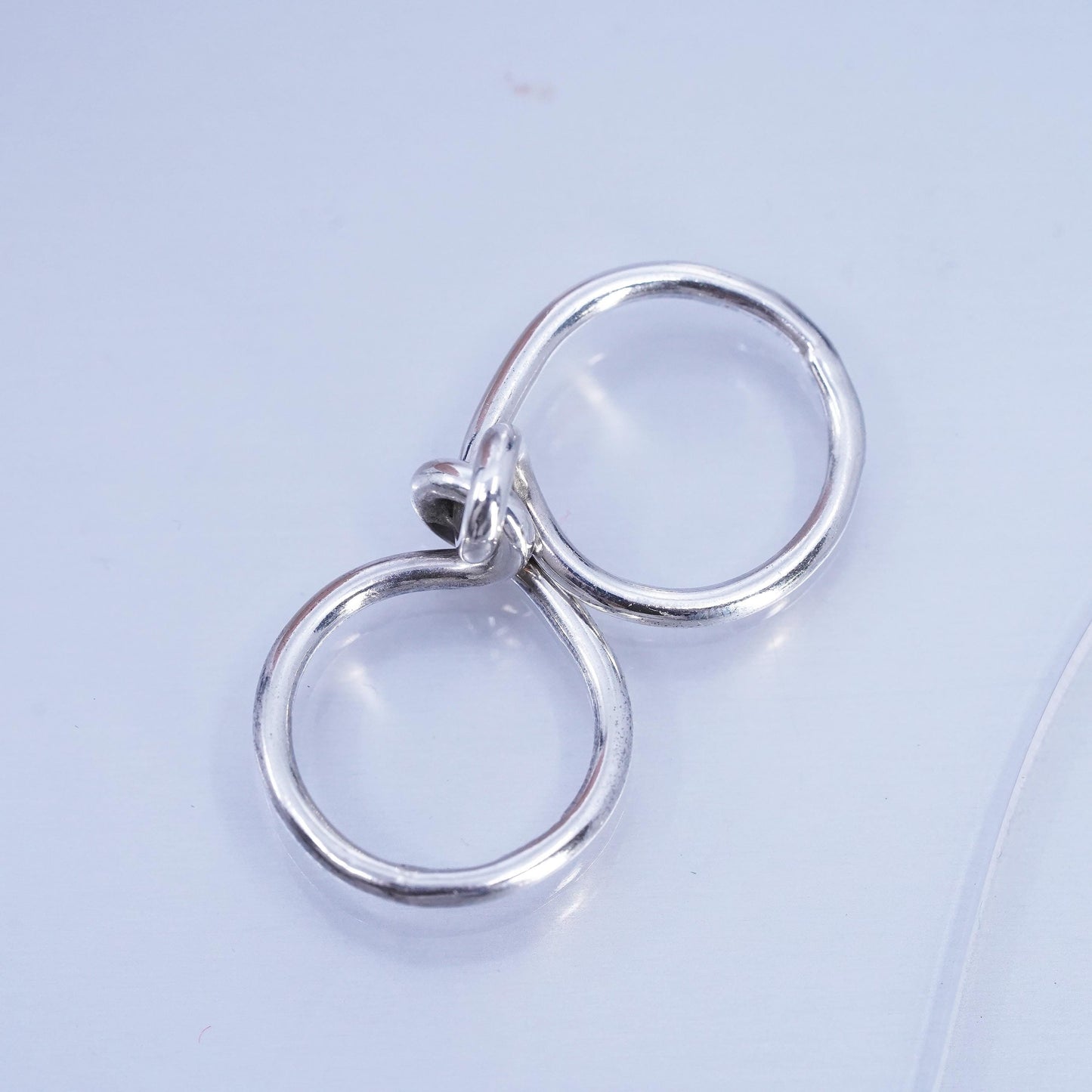 Size 6.5, vintage Mexican Sterling 925 silver handmade ring, knotted band