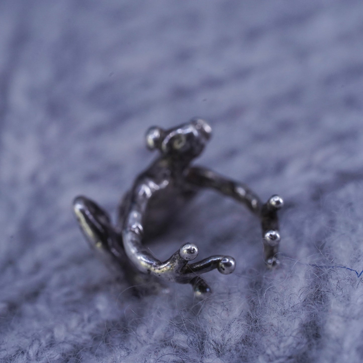 Vintage Sterling 925 silver earring, frog ear cuff