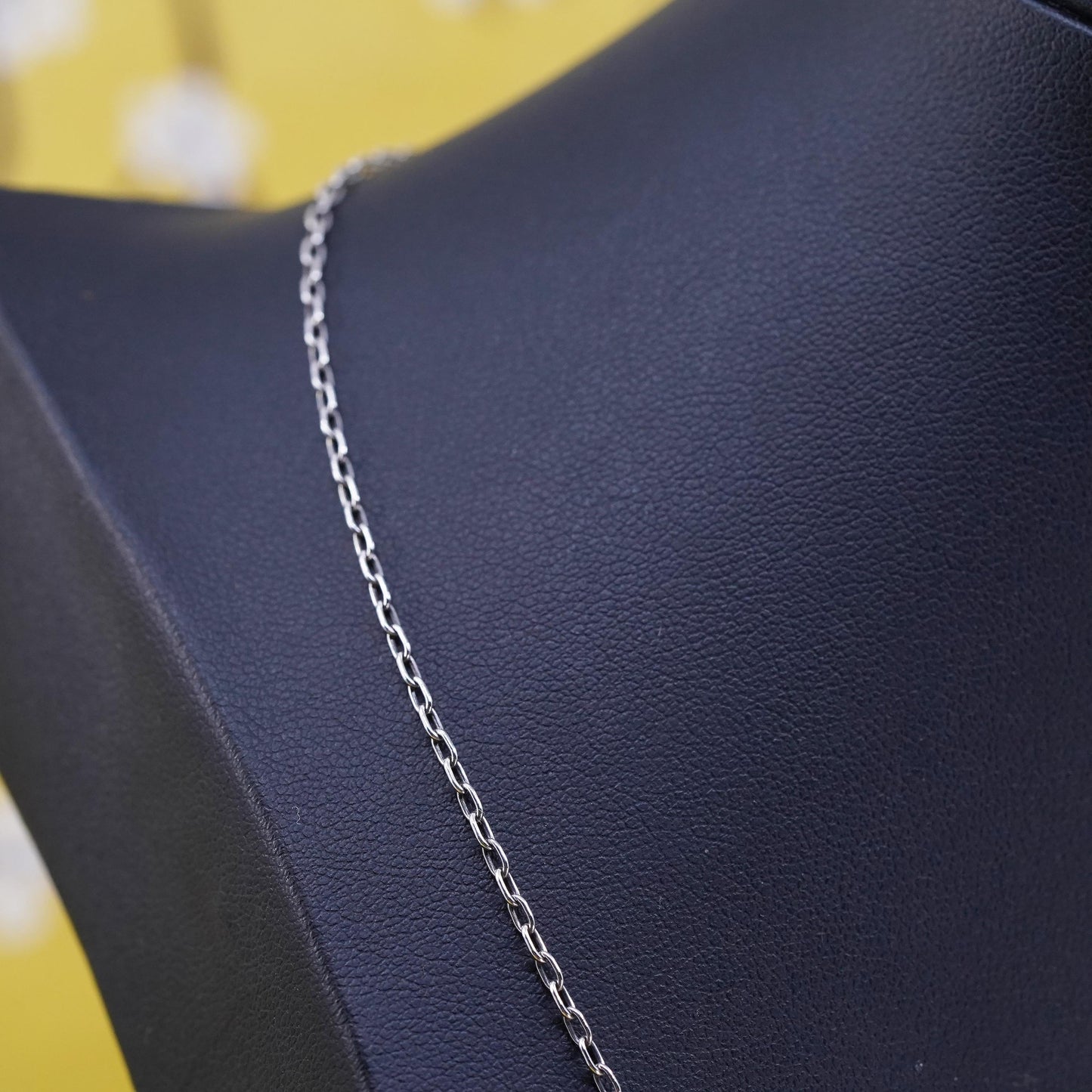 18" 1.6mm, vintage Sterling silver necklace, 925 oval link chain