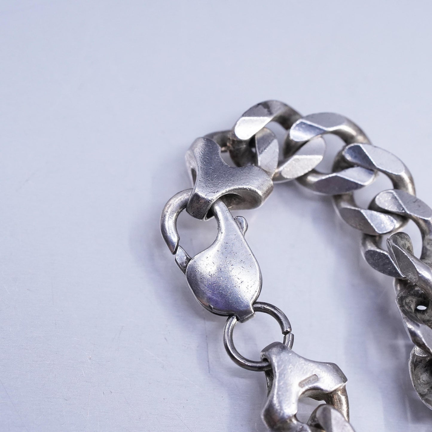 20" 10mm, vintage 192 AR Italian Sterling 925 silver bold curb chain necklace
