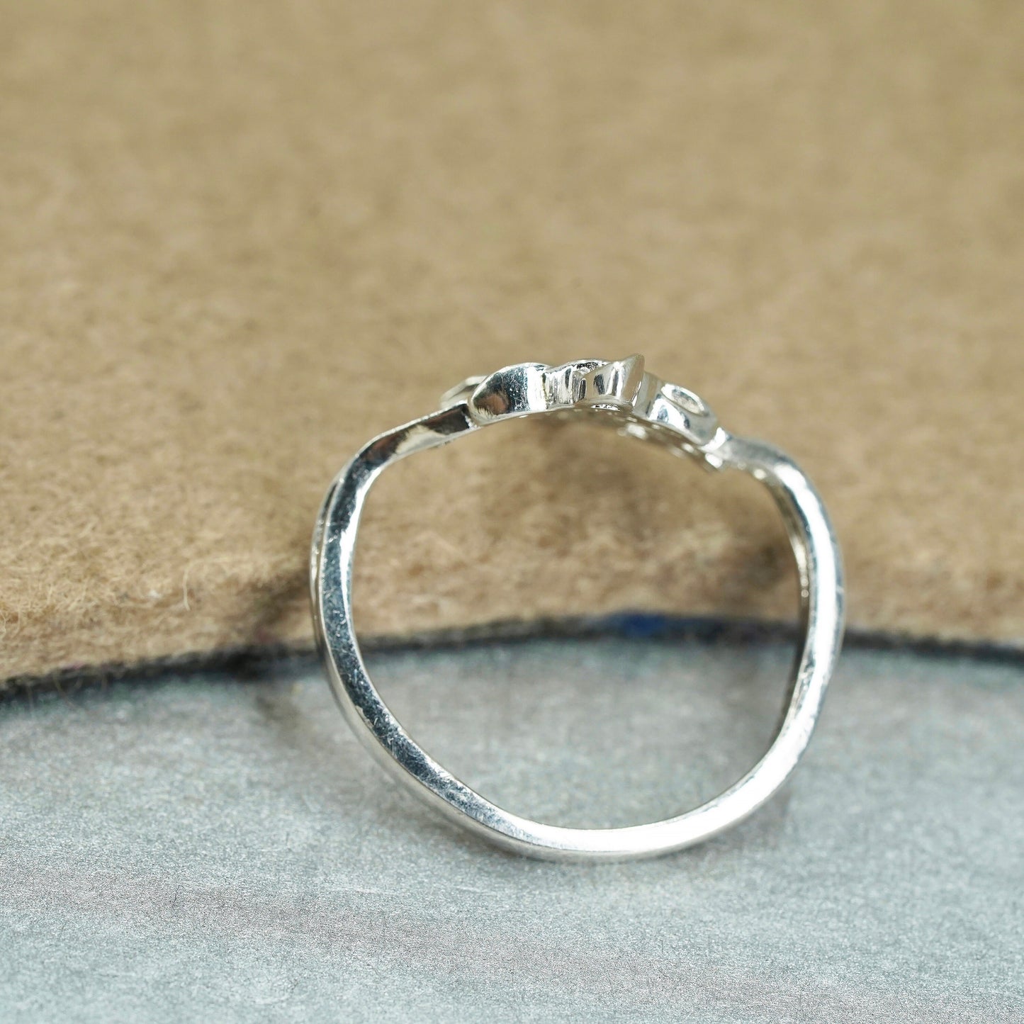 Size 9, vintage Sterling 925 silver handmade filigree ring