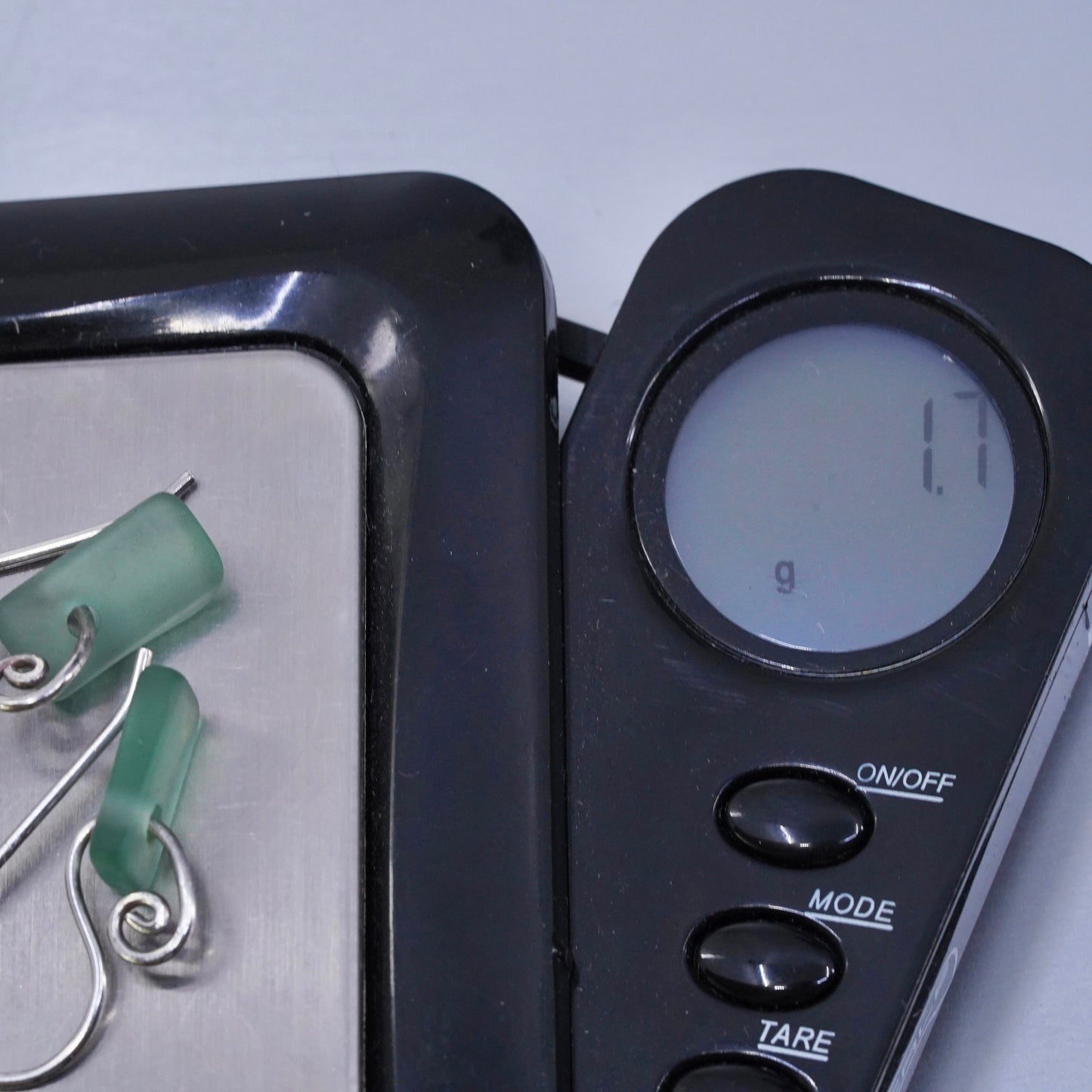 Vintage Sterling 925 silver earrings with green sea washed glass