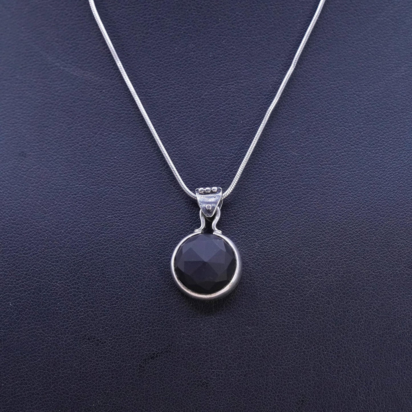 16”, vintage Silpada sterling silver 925 snake chain necklace with wood pendant