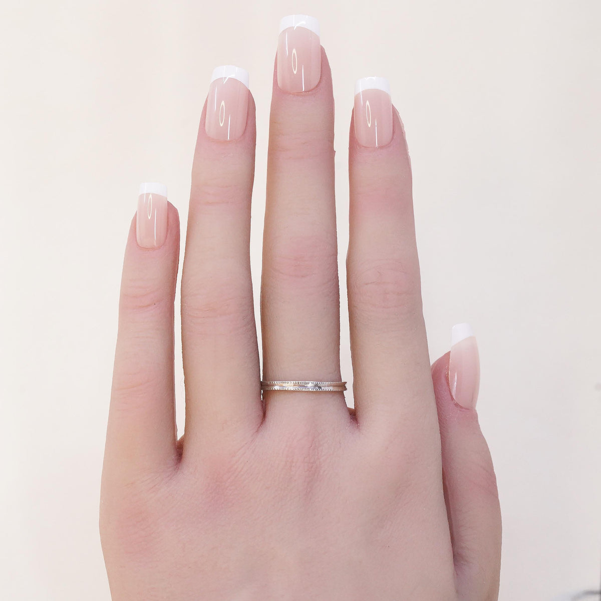 Size 8.25, vintage sterling silver textured ring, 925 thin stackable band