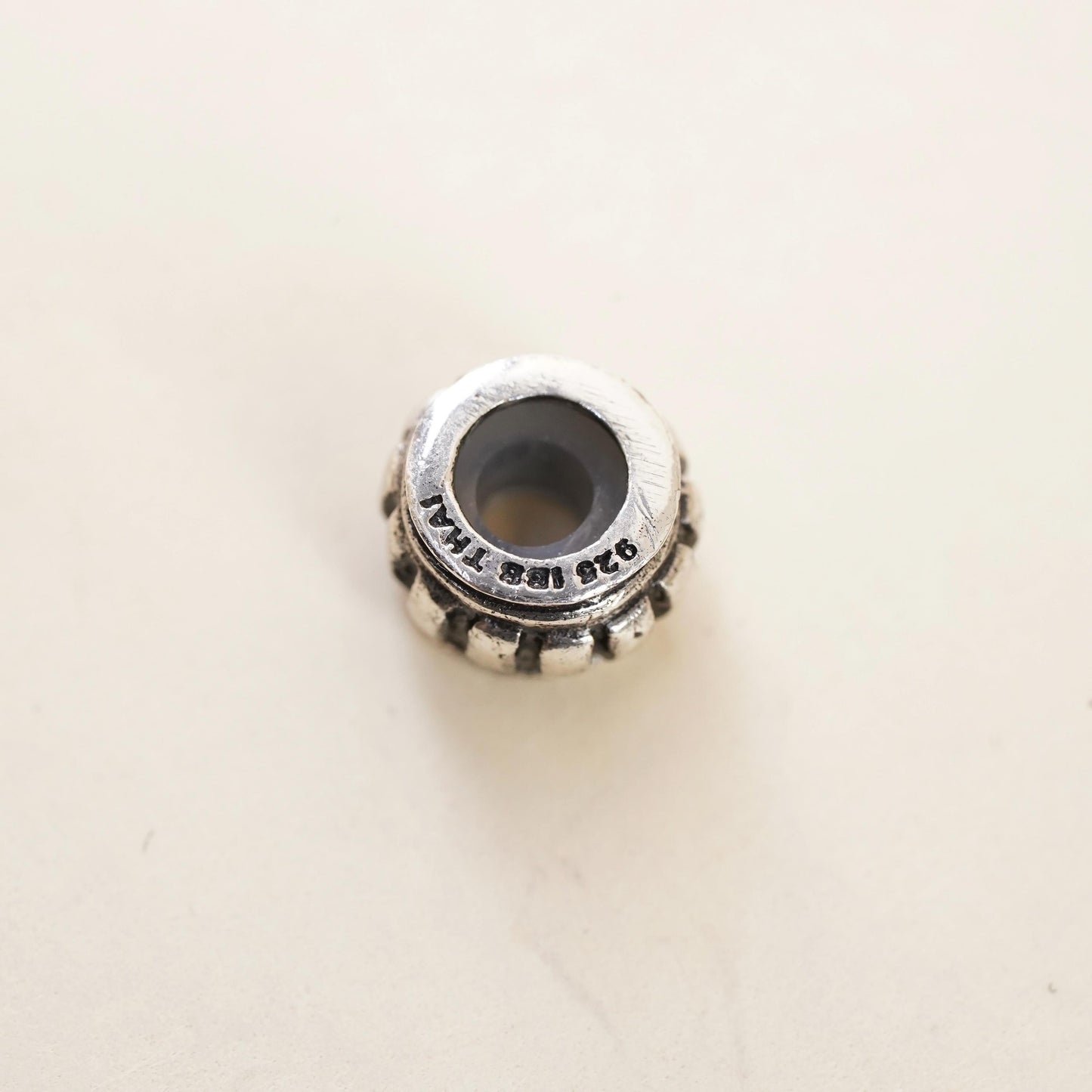 Vintage Sterling silver handmade charm, solid 925 silver bead divider