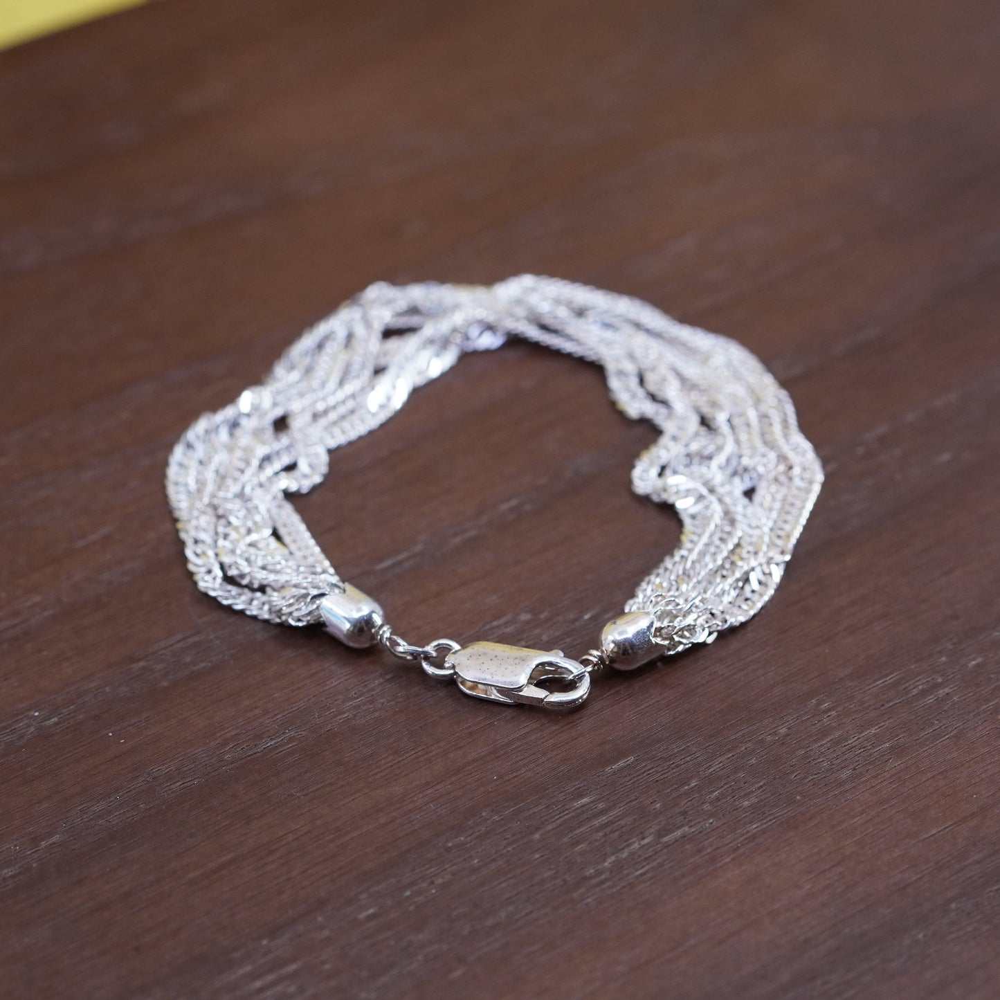 6.75”, Milor sterling silver bracelet, Italy multi strands 925 twisted chain