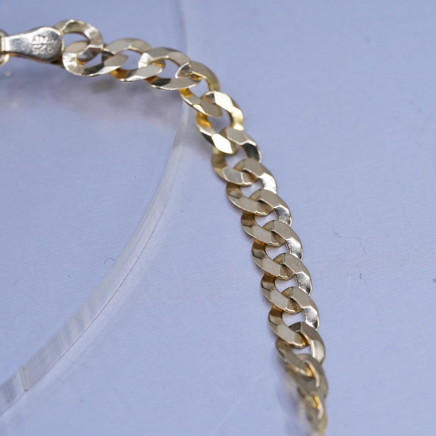 20" Italian LIRM vermeil gold over Sterling 925 silver curb necklace