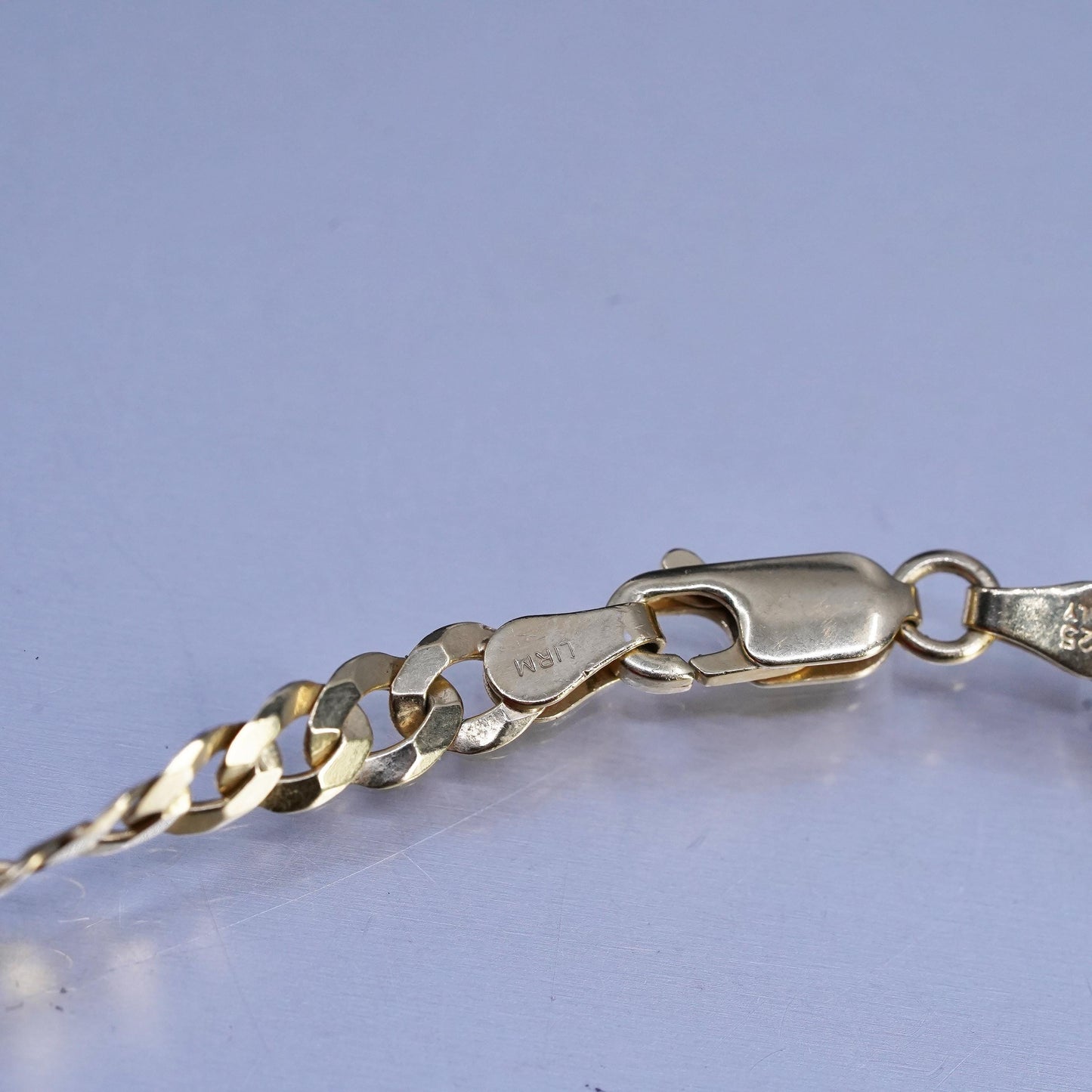 20" Italian LIRM vermeil gold over Sterling 925 silver curb necklace