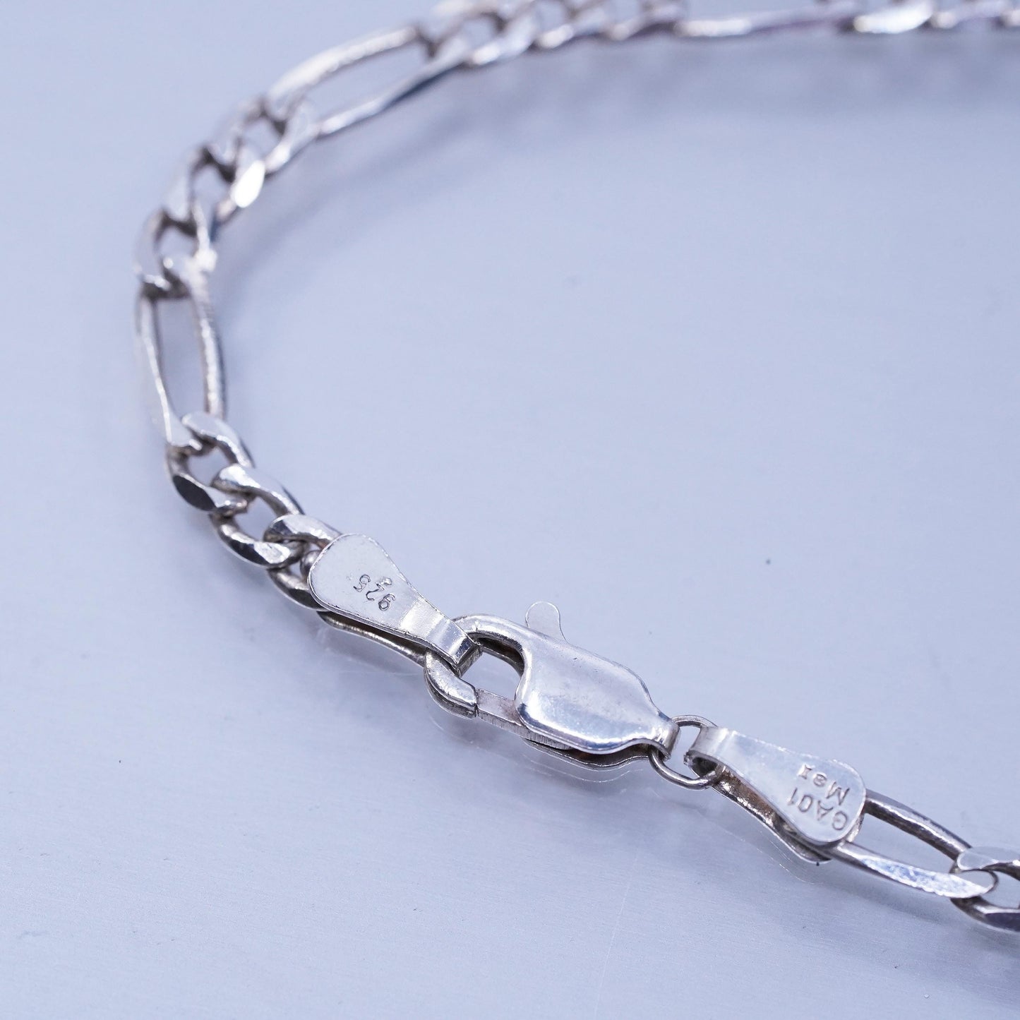 23” 4mm, vintage Mexican Sterling 925 silver figaro chain necklace