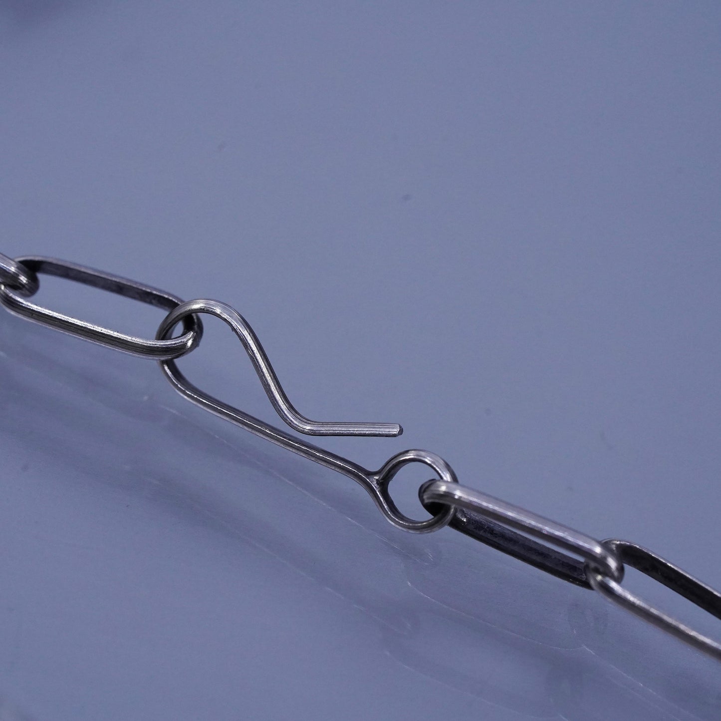 24” 3mm, vintage Sterling 925 silver elongated chain necklace
