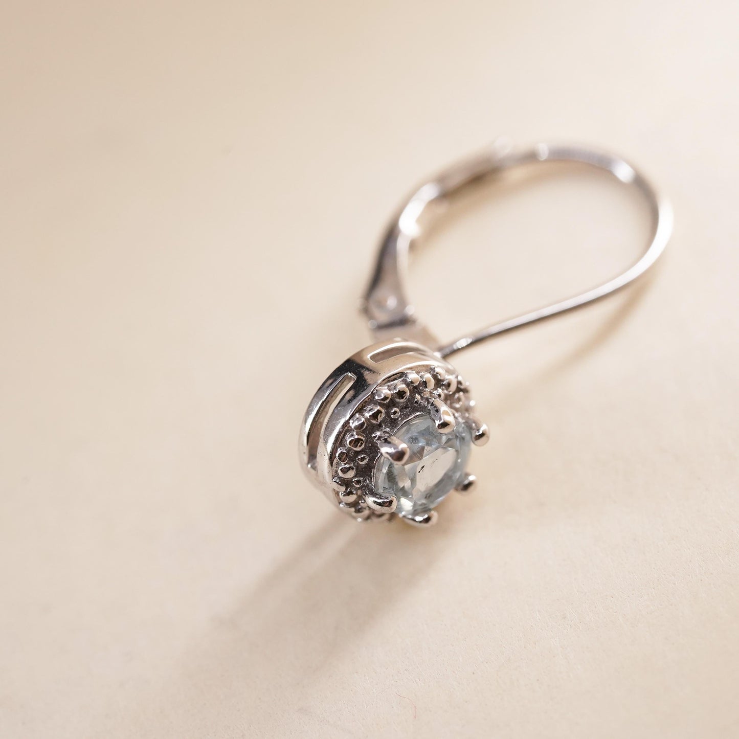 Fashion sterling silver single earring, 925 silver dangle with clear Cz