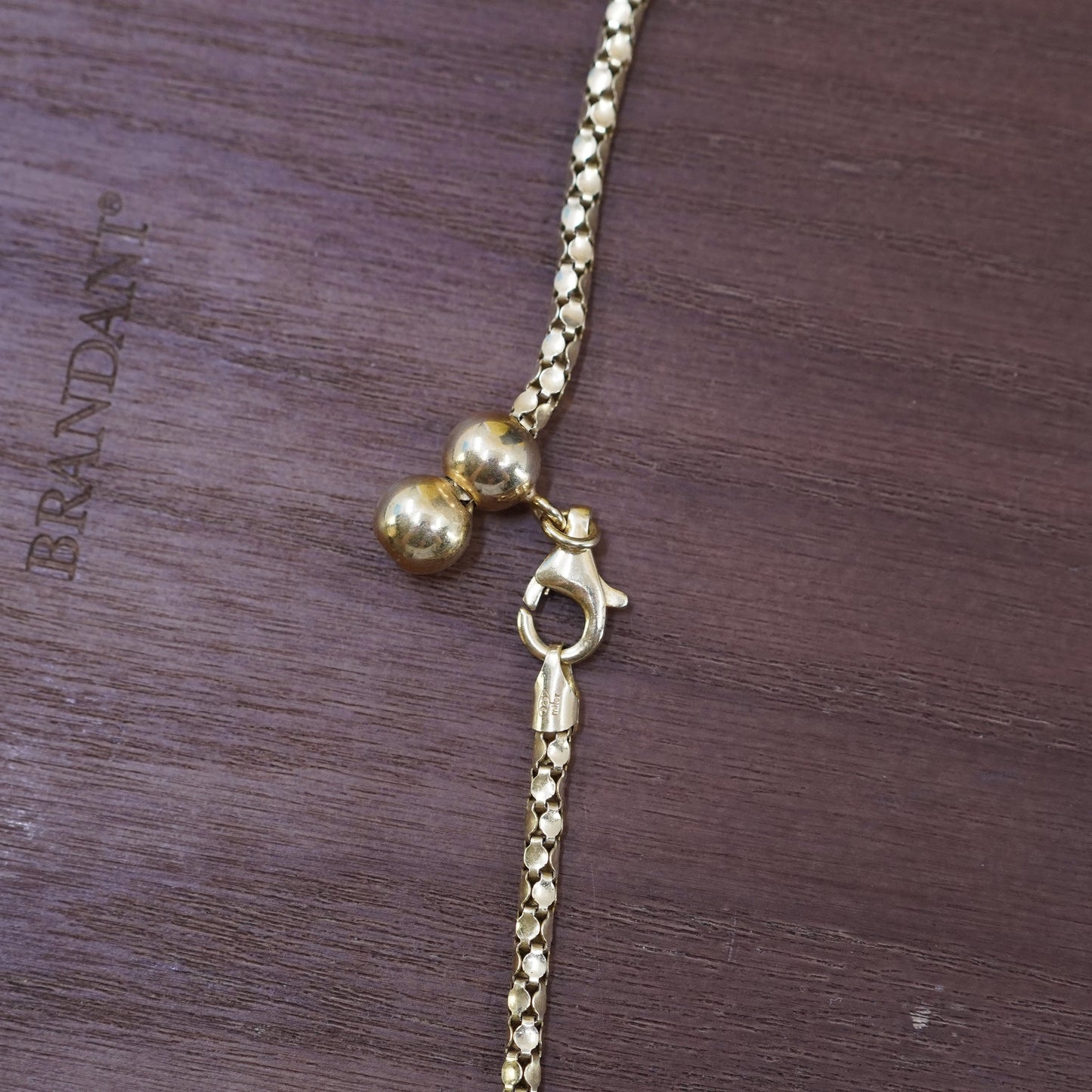 Milor vermeil yellow gold over Sterling silver necklace Italy 925 popcorn chain
