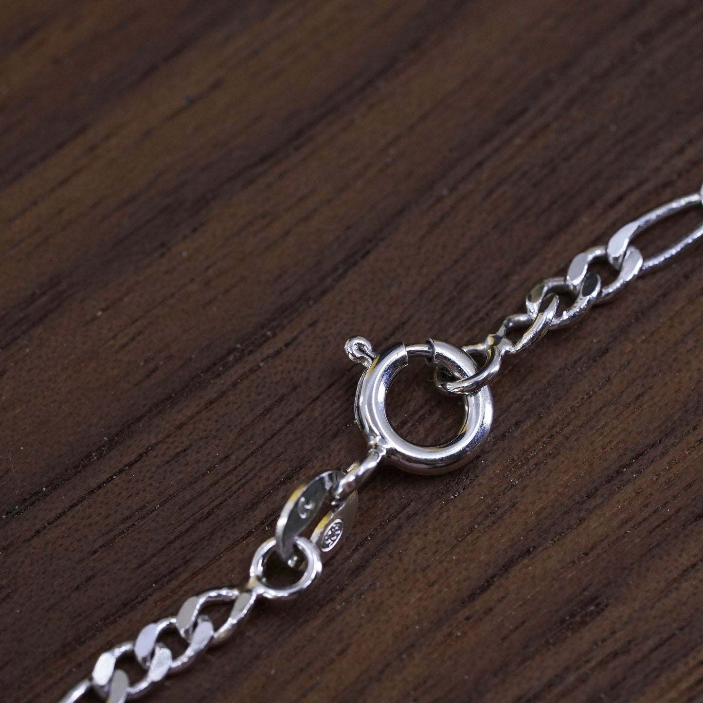 19" 3mm, vintage Sterling silver figaro chain, Italy 925 necklace