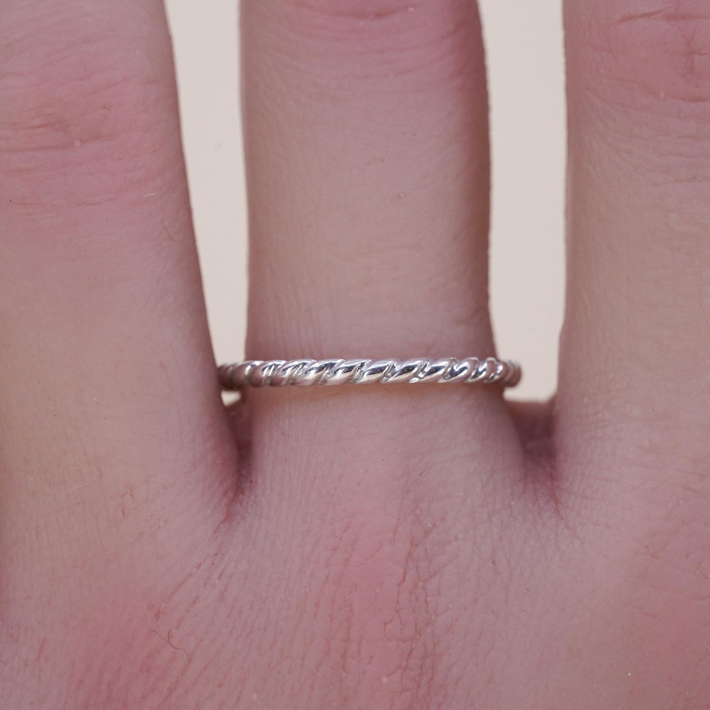 Size 10.25, vintage sterling silver handmade ring, 925 thin stackable band