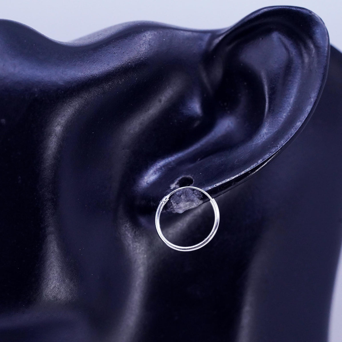 0.5”, vintage Sterling silver handmade earrings, 925 hoops